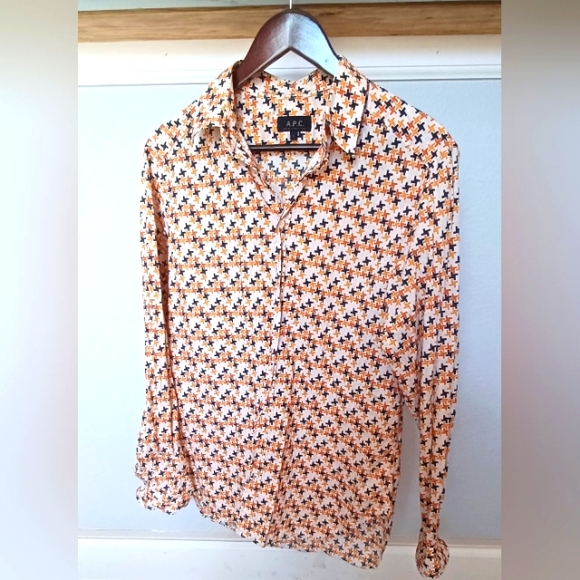A.P.C. Clement Men's Long Sleeve Shirt Size 3 - Picture 2 of 3